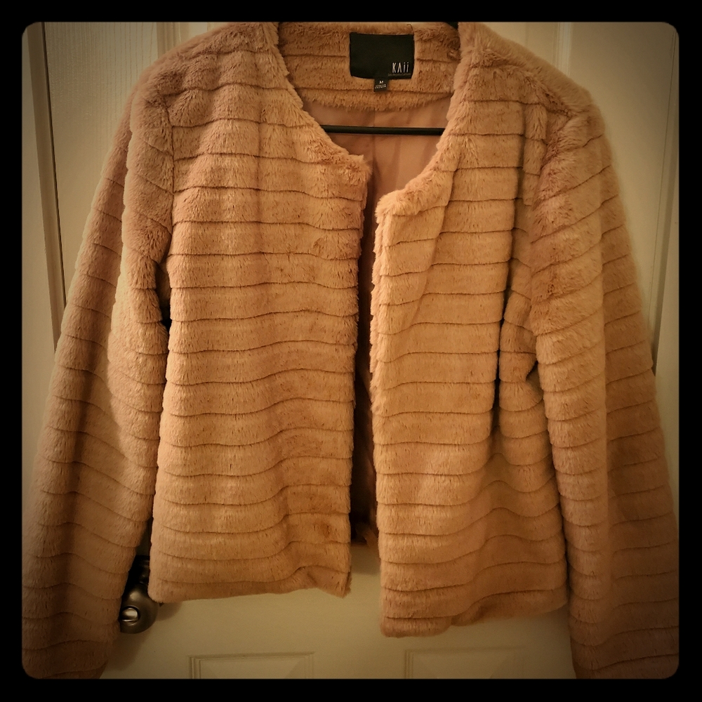 Kaii Faux Fur Crop Jacket, Size M